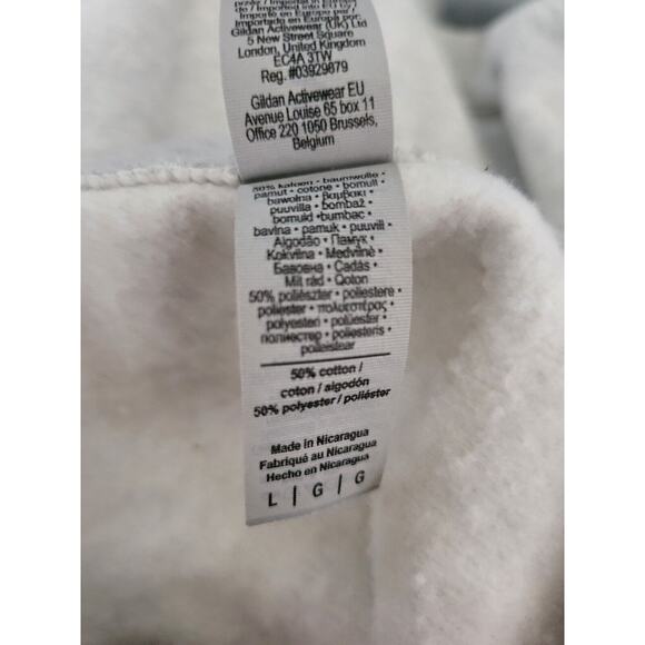 Gildan Heavy Blend Christmas Ghost Sweatshirt L Womens Gray Pullover Crew Neck - Picture 6 of 6